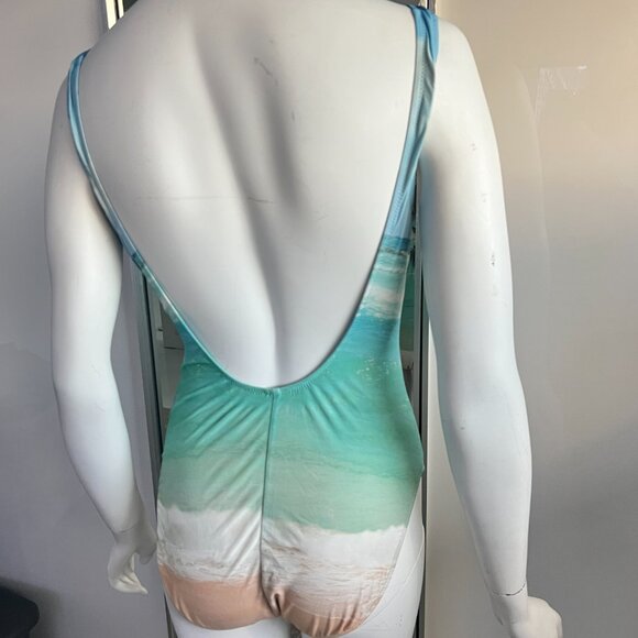 J. Crew Beach Scene w/ Palm Tree Scoop Back one piece C1964 SZ 6 - Picture 7 of 9